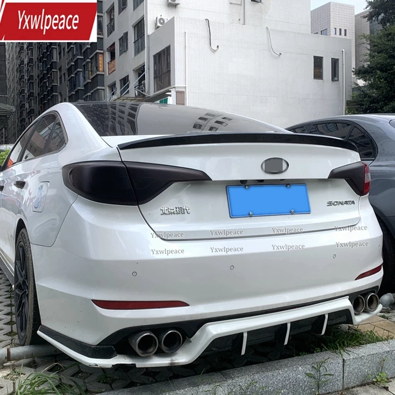 For Hyundai Sonata 9 Spoiler 2015 2016 2017 2018 2019 Spoiler ABS Material  Rear Trunk Lip Spoiler Wing