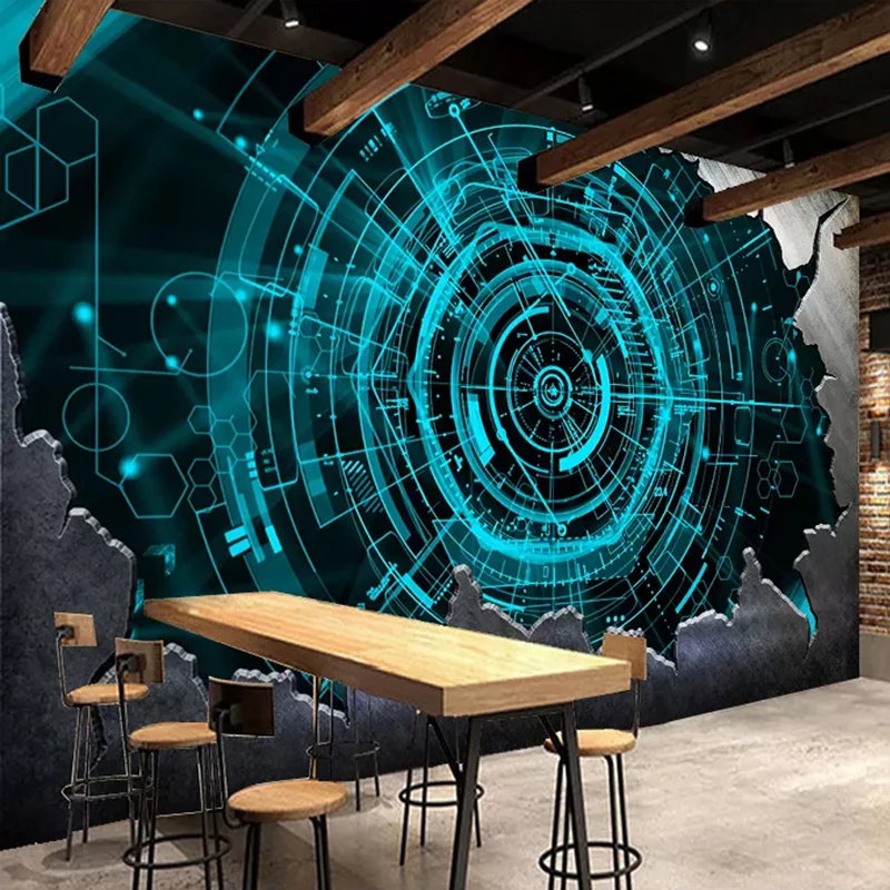 Customized Photo Wallpaper Modern 3D Steel Technology Bar Restaurant Mural Abstract Art bedroom Living room sofa background wall