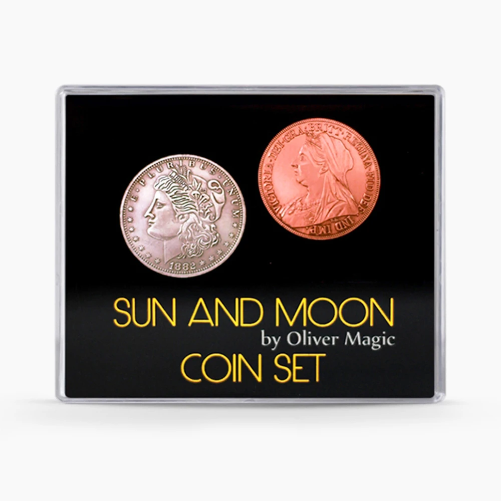 Sun and Moon Coin Set by Oliver Magic Coin Magic Tricks Close Up Magic Magia Magie Magicians Prop Illusion Gimmick +Tutorial