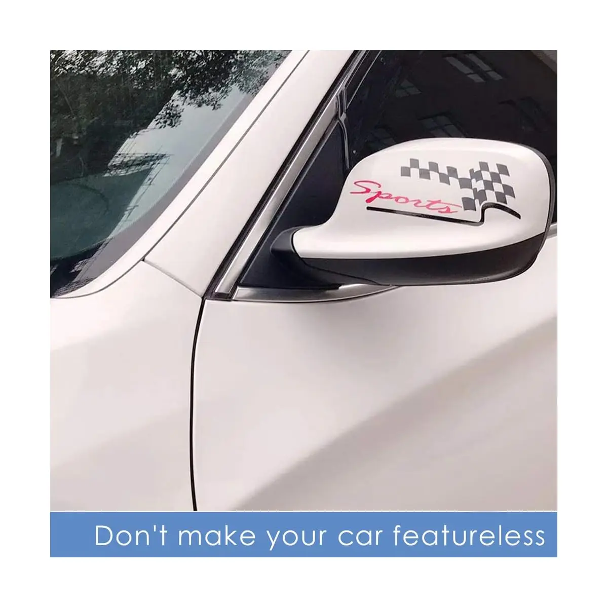 2 個/セット スポーツスタイルの車のミラーステッカー、車のミラー、窓、トランクに貼るクールなデカールでレーシングの雰囲気を演出します。