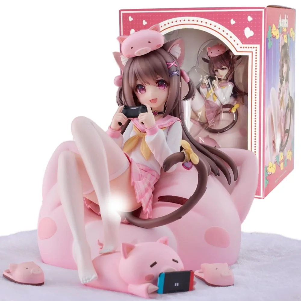 18CM Asaki Figur Schwein Prinzessin Anime Sitzhaltung Handwerk Tisch Dekoration Golf Modell Spielzeug Geschenk Sammlung Ornamente PVC