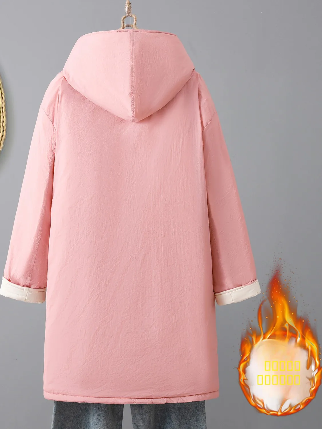 Przyjazny dla skóry, ciepły, ocieplany zimowy płaszcz bawełniany, odzież wierzchnia, średniej długości, luźny krój, damski płaszcz do dojazdów do pracy na zimę 2025.