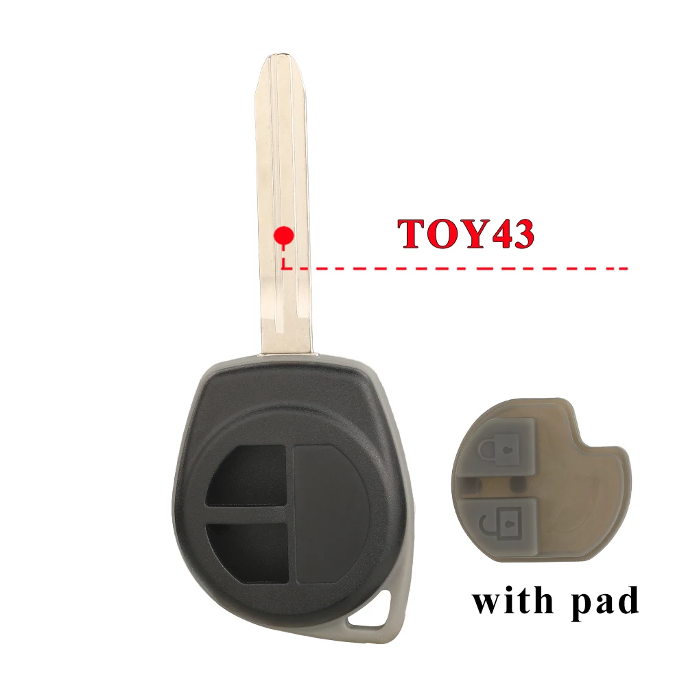 Jingyuqin 2-Tasten-Fernschlüsseletui + Tastenfeld für Suzuki Grand Vitara Igins Alto SX4 Agila Fob Shell HU133R TOY43 SZ11R Blade