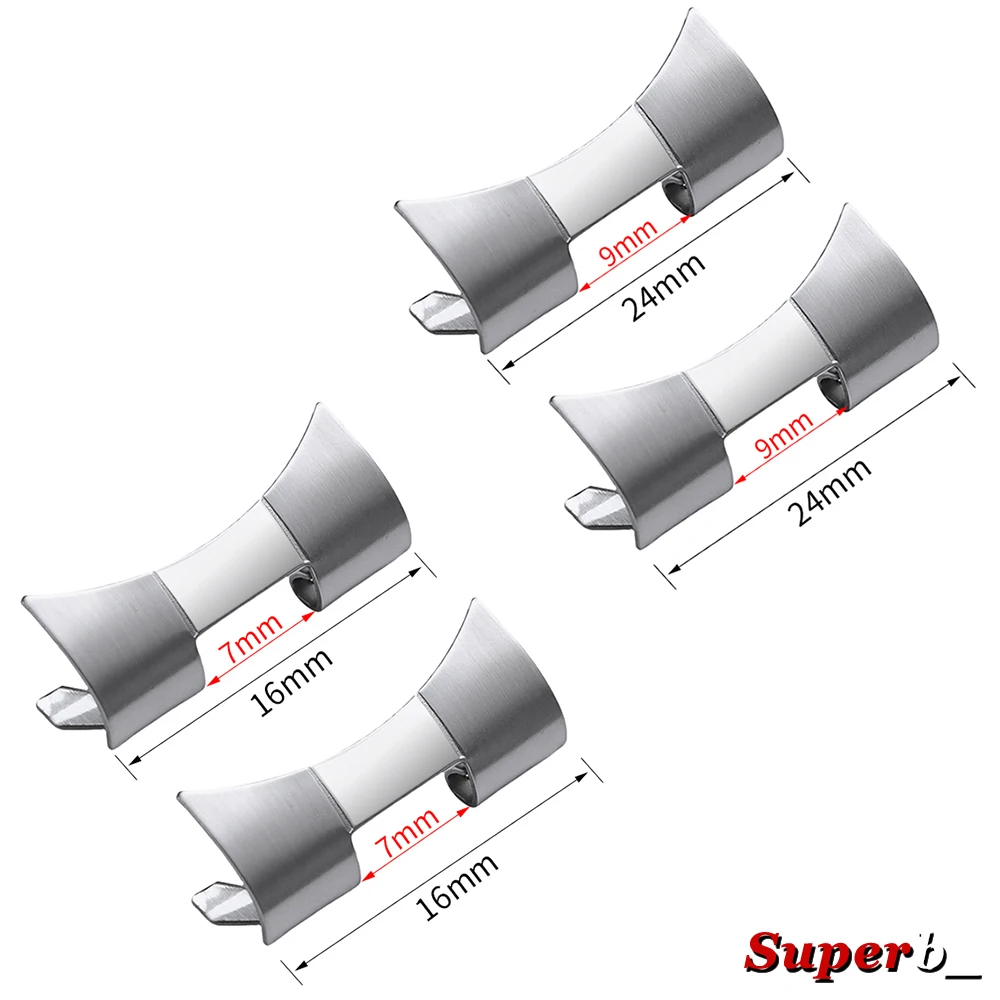 18/19/20/21/22 مللي متر الفولاذ المقاوم للصدأ حزام موصلات ماتي مصقول منحني نهاية رابط ل Seiko SKX007 SKX009 الفرقة محول 12/14/16 مللي متر