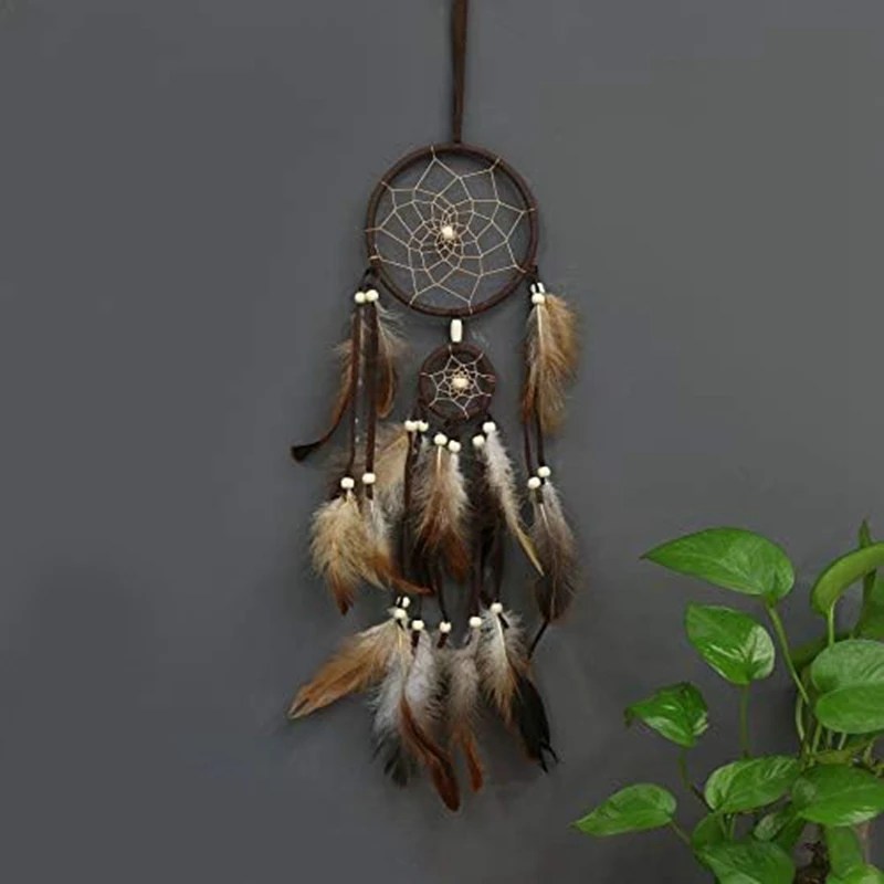 Dream Catcher Brown Decorative Dream Catcher Living Room Dream Catcher For Wall Hanging, Decoration, Festival, Gift Durable