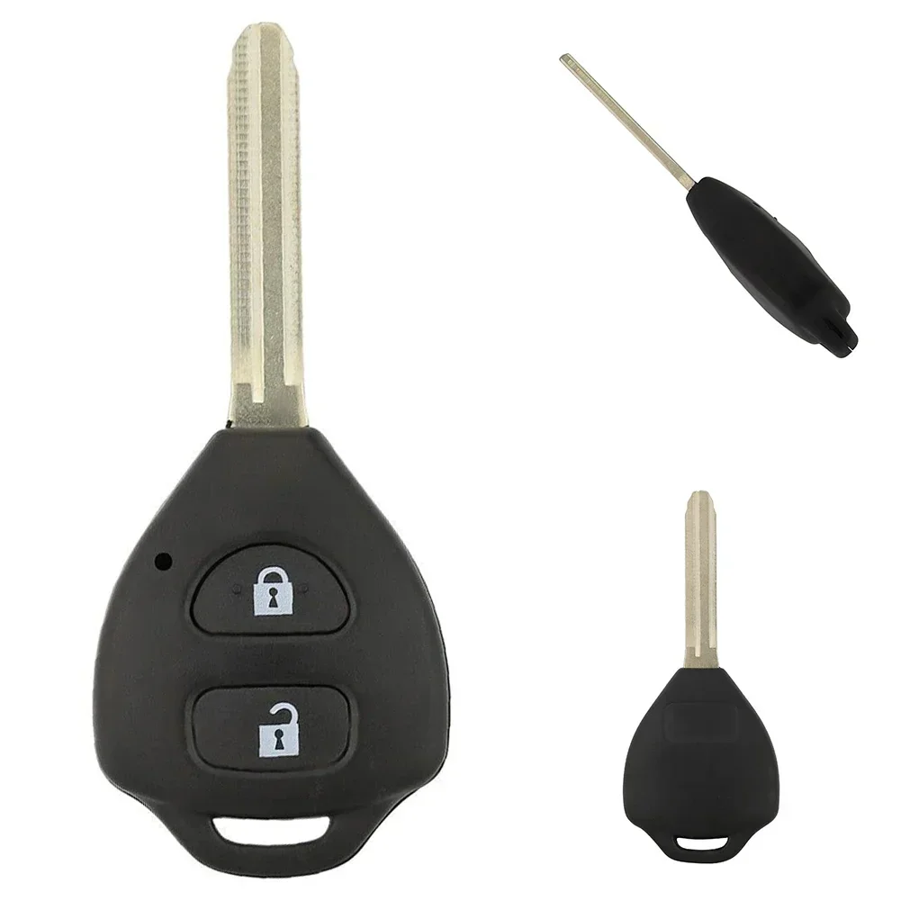 Carcasa para llave de coche, carcasa para llave remota de coche, repuesto de 2 botones ABS, piezas de automóvil, accesorios negros para coche, reemplazo directo