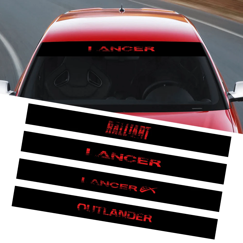 For Mitsubishi ASX Lancer Lancer-ex Outlander Ralliart Car Styling Front Patterned Windshield Stickers Decals Auto Accessories