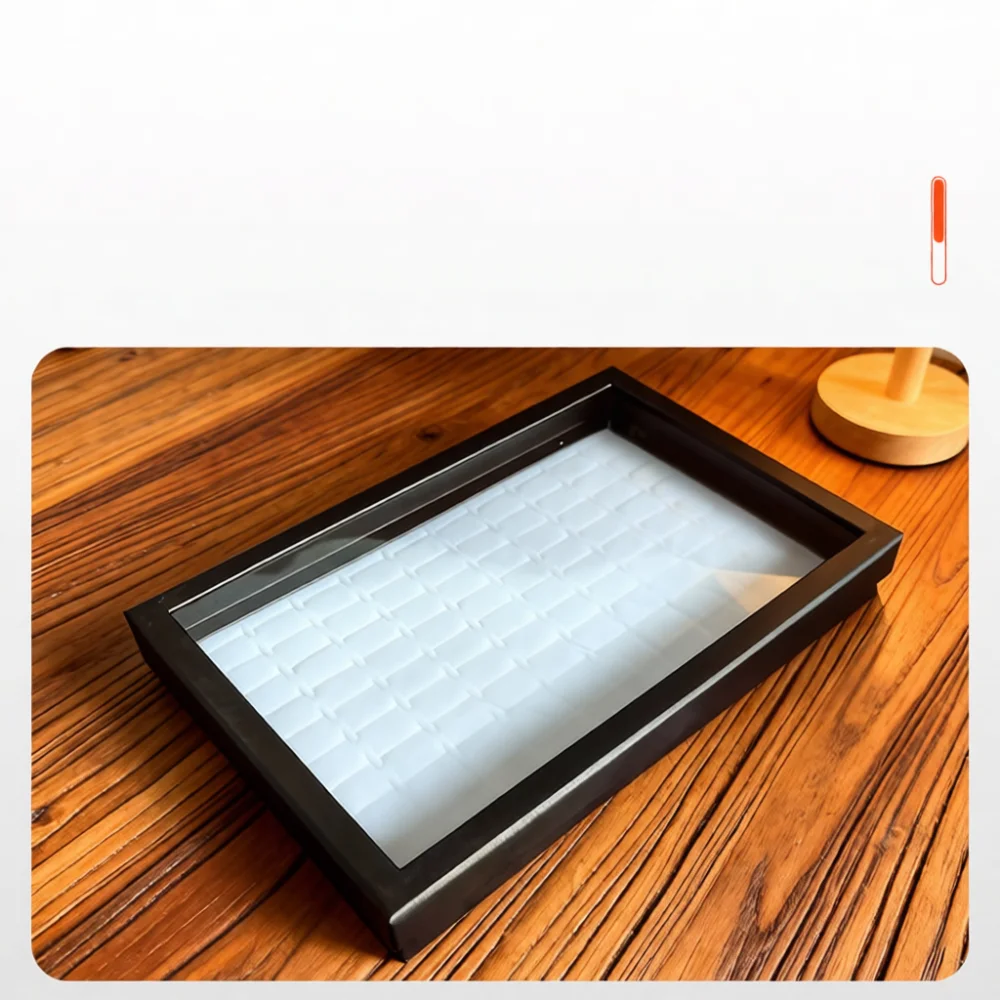 100 Insert Ring Jewelry Storage Tray With Window Cover Organizer Box For Earring Studs Holder Showcase Display Case