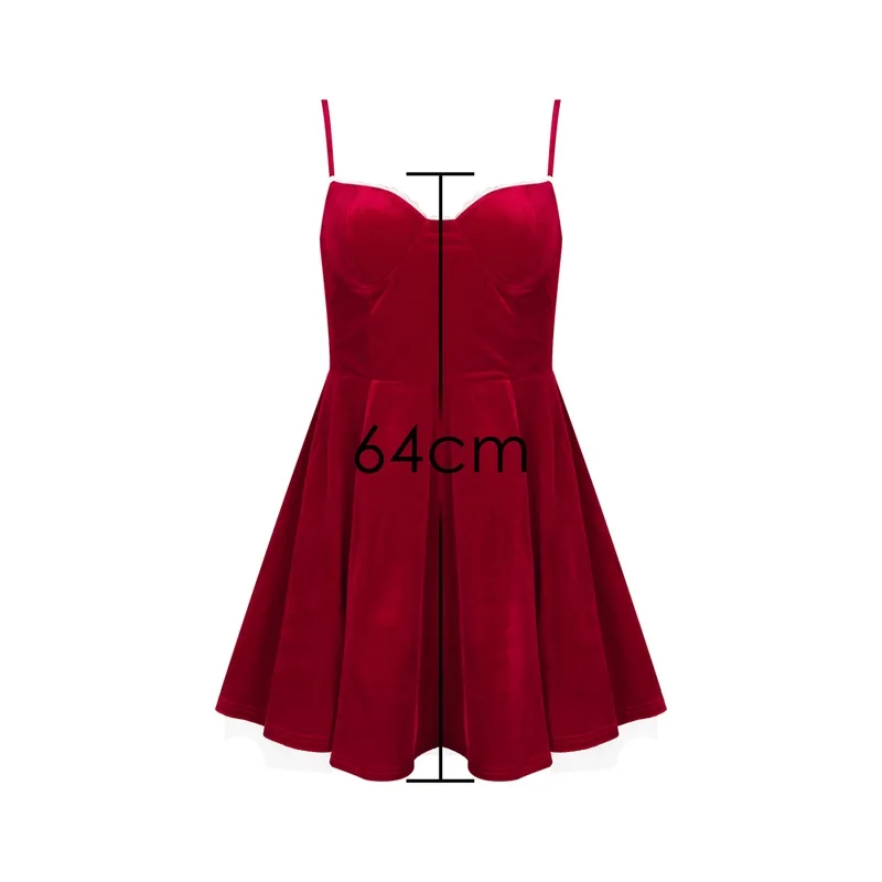 Spaghettibandjes Diepe V-hals Dames Galajurk Fluweel Met Rits Ruglooze Feestjurk Rode Schede Slanke Korte Mini Nieuwste Op Voorraad