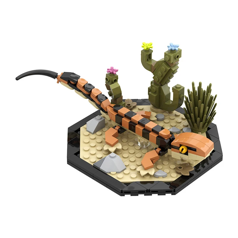 168PCS Leopard Gecko Building Block Set Reptile Animal Diy Bricks Home Desktop Decor Kids Educational Toy Gift for Boys Girls