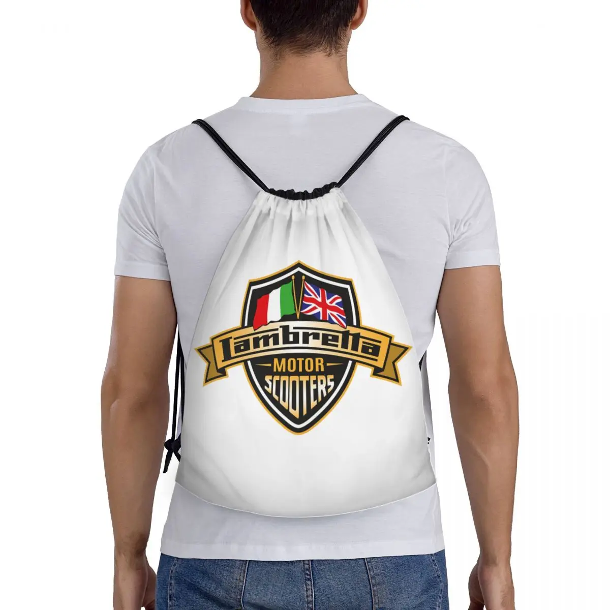 

Мотороллеры Lambretta с Юнион Джеком и итальянскими флагами, рюкзаки, сумки на шнурке, сумка для обуви, сумки для книг для студентов-путешествий