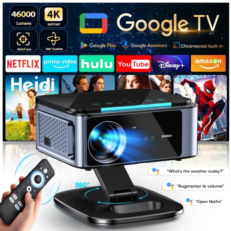 4K   HD Projectors 46000Lumens Home Theater Google TV Smart Projector TOF    Focus Projector Daylight Projector