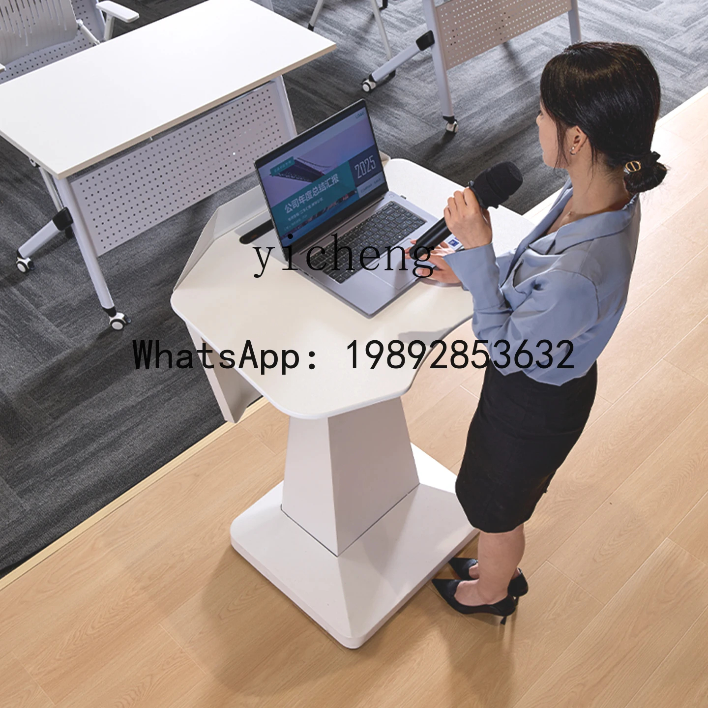 Speech Adjustable Lifting Lectern Table for Hosting Conference Room Teacher Lectern