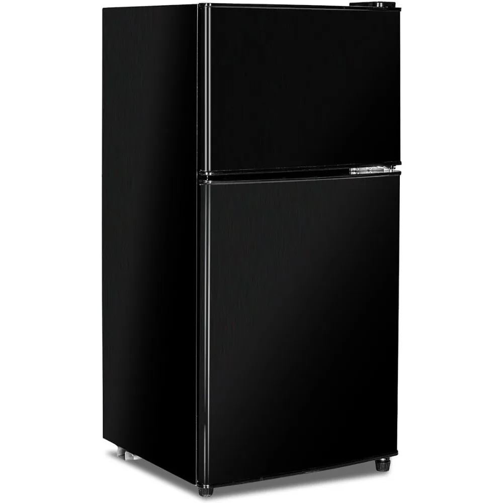 Compact Refrigerator 3.2 Cu Ft 2 Door Mini Fridge with Freezer for Apartment, Dorm, Office, Family, Basement, Garage - Black