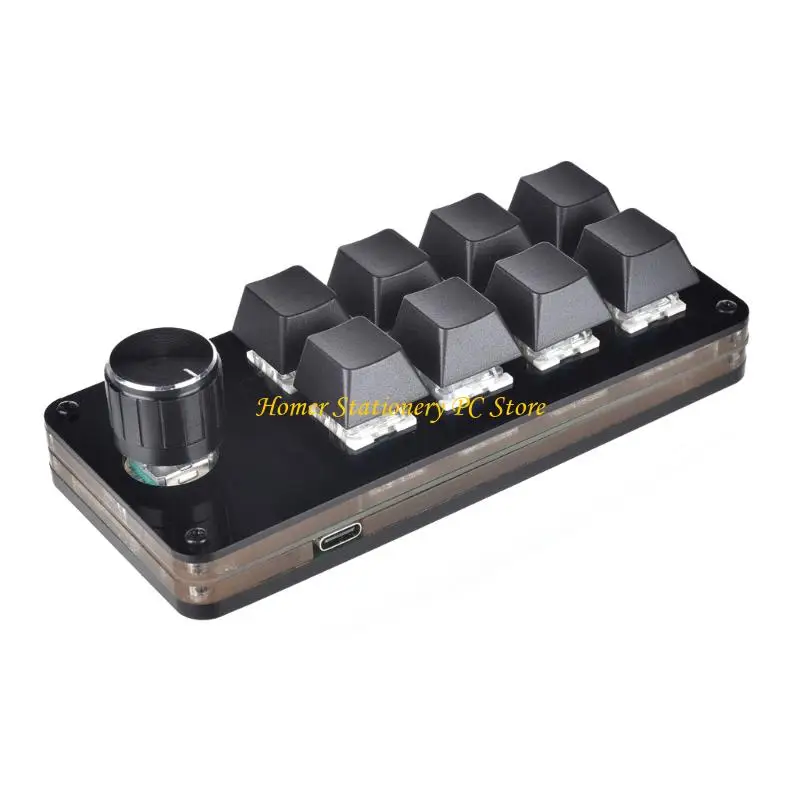 

Y5LA 8 1 Knob Mechanical Keyboard Mini Button Pad For Hot Swap Gaming DIY Keypad