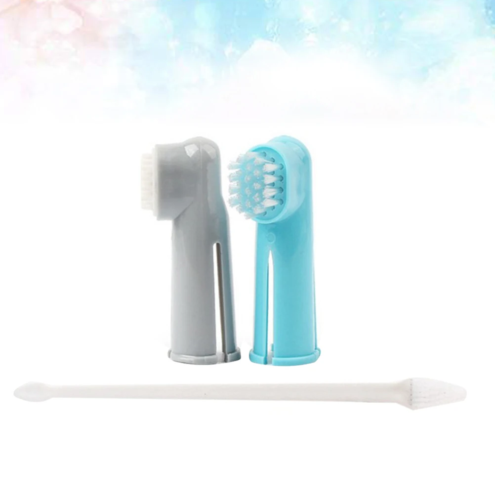 

Pet Toothbrush Set Dog Cat Finger Brush Cleaning Tools for Puppy Dental Care Health Grooming Accessories Long H Massager