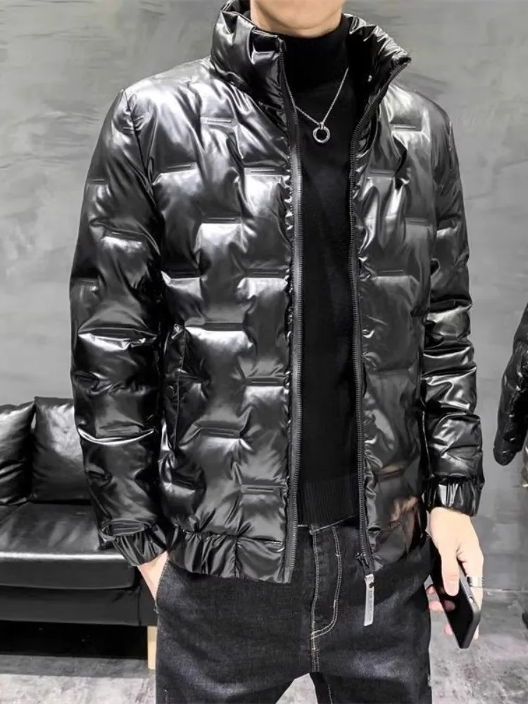 Jaet de algodón Thiened para hombres Ropa de abrigo de invierno cálida Sli Color puro para jóvenes Ropa de abrigo de otro material