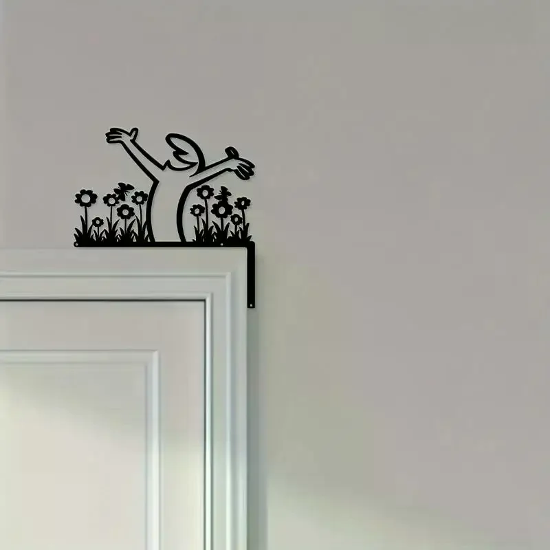 Metal Wall Decor Wrought Iron Sign Home Interior Door Frame Art Hanging Painting Room Decor Lucky Cat Home Decoration