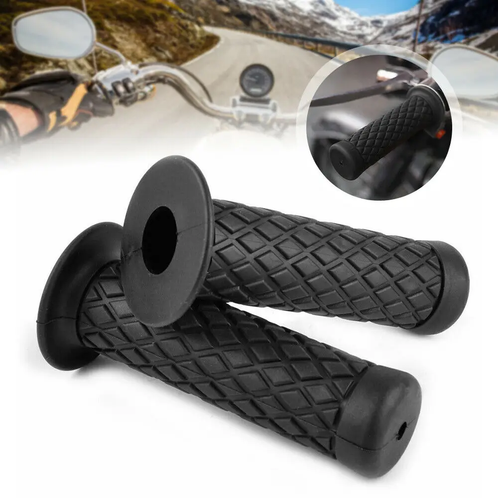 

1Pair Universal Black 22mm 7/8" Handlebar Handle Bar Grips Rubber Replacement For Motorcycle Motorbike Accessories