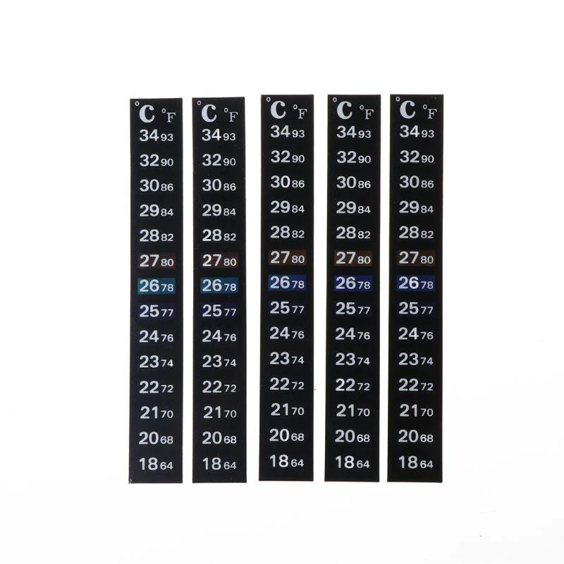 Y1AD 5PCS Verticale Digital Temperatuur Display Thermometer Strip Sticker Huishouden