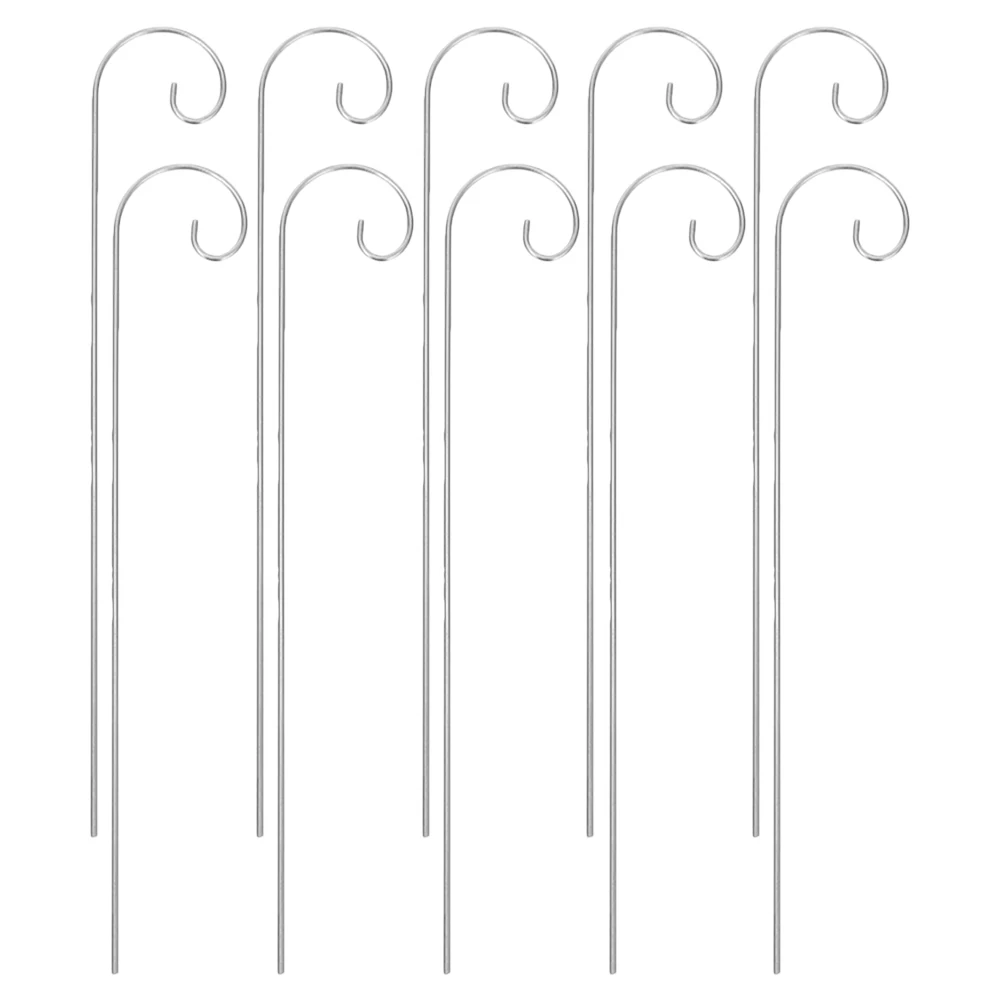 

10pcs Garden Flower Metal Plant Tags Shepherd Hooks Lawn naments Stakes Ground Hooks Plant Markers Outdoor Furniture