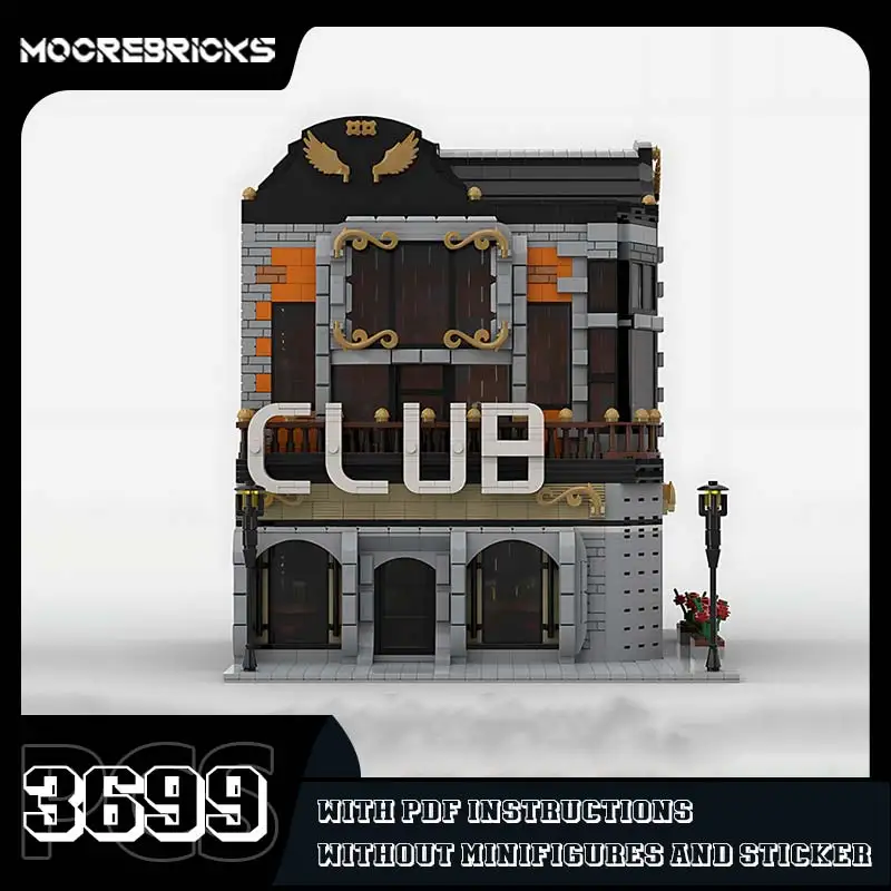 Blocos de Construção Modulares Clube para Crianças, Expert Criativo, Edifício, Rua da Cidade, Modelo de Arquitetura, Montagem DIY, Advanced Bricks Toy