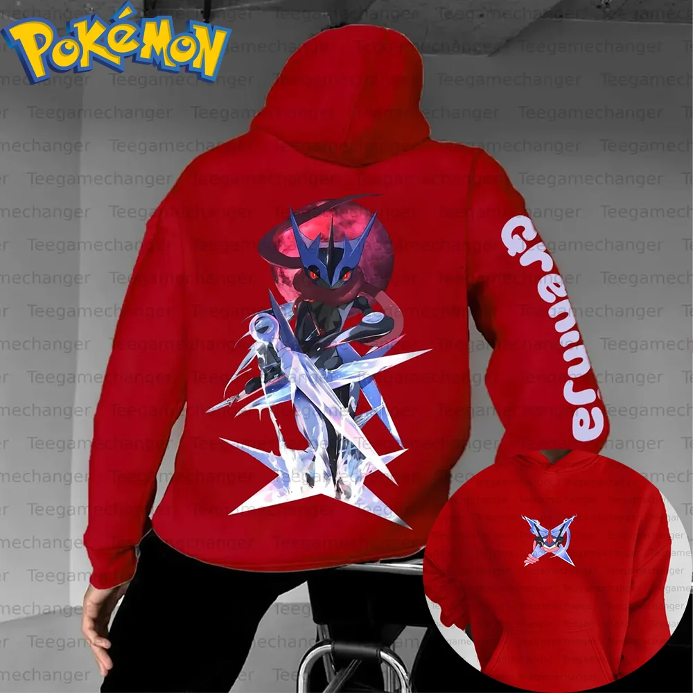ポケモンアニメ グレンインジャ コットンパーカー 原宿パンツセット レッドキャラクタープリント レッドムーン忍者ポーズパターン付き ツーピース衣装