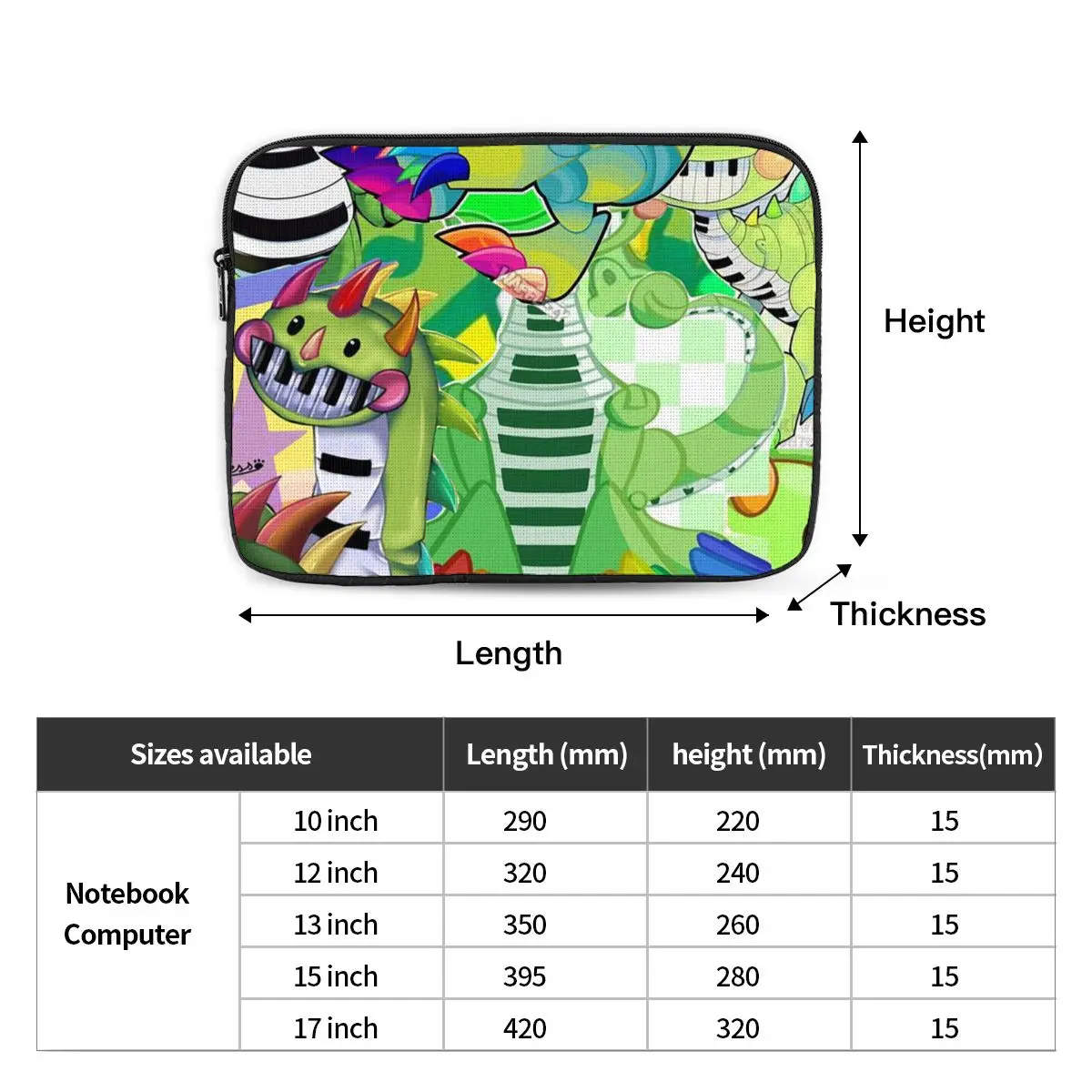 Doey Doughman Horror Pianosaurus Notebook Laptop Bag  10 12 13 15 17 Inch Notebook Sleeve Cover Bag Tablet Shockproof Case Bag