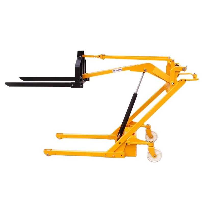 Customizable 1.5m 0.5ton Portable Multi-Functional Electric Pallet Stacker Foldable Crane Forklift