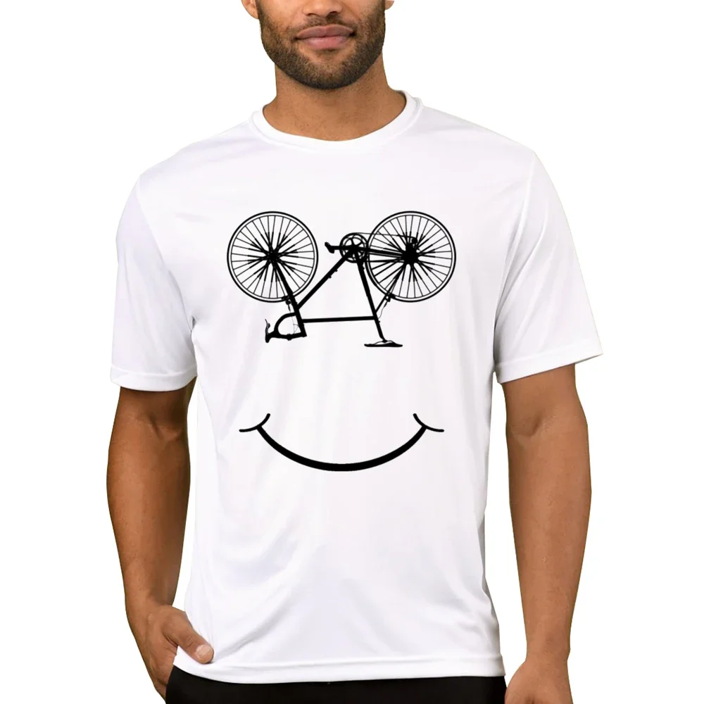 TEEHUB Bicycle Art Smile Face T Shirt Graphic Streetwear Short Sleeve Birthday Gifts Summer Style T-shirt