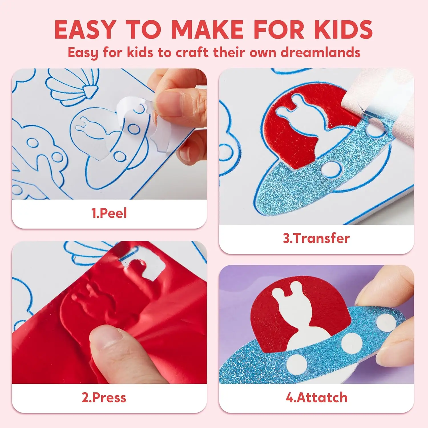 JOYFY フォイルアートキット アート＆クラフト用品 汚れのない塗り絵 フォイルフォームステッカー クリエイティブな旅行用おもちゃ 子供の誕生日プレゼント