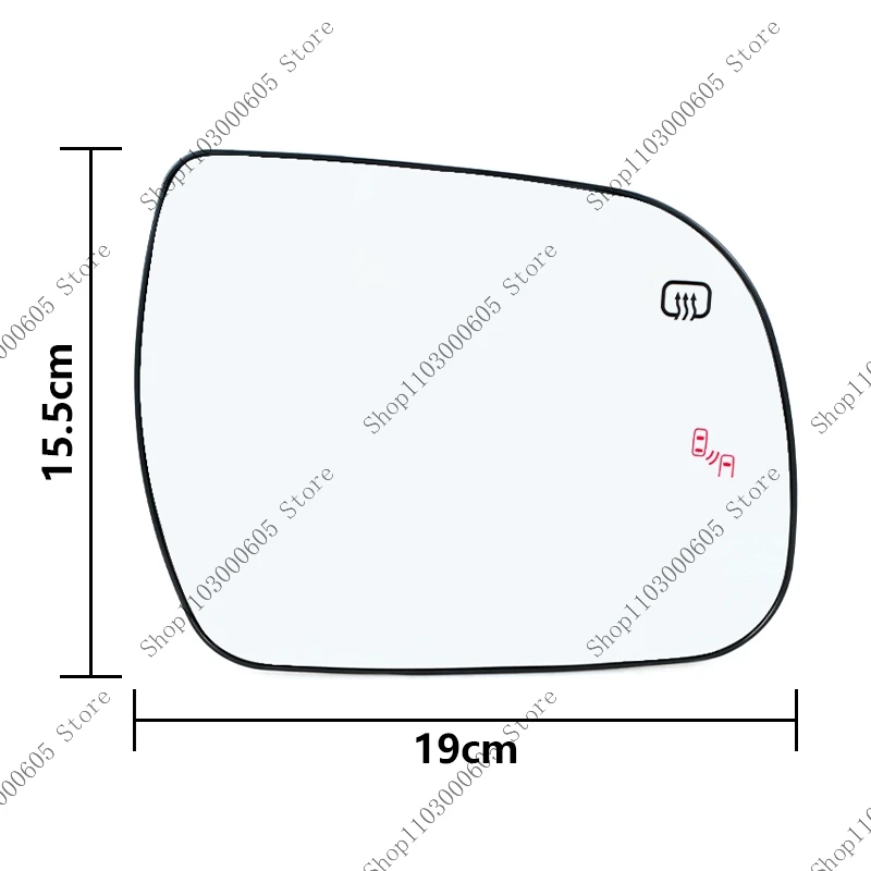 Blind Spot Aviso Lente Espelho Retrovisor, Espelho Lateral de Vidro com Lente Aquecida, Acessórios para Carro para Toyota Sienna 2011-2019