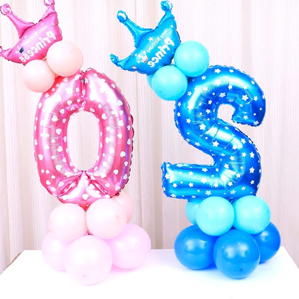 

32inch Number 2 Foil Stand Up Balloon DIY Set Road Cited for Baby Shower Kids Birthday Party Celebration Decoration (Blue)