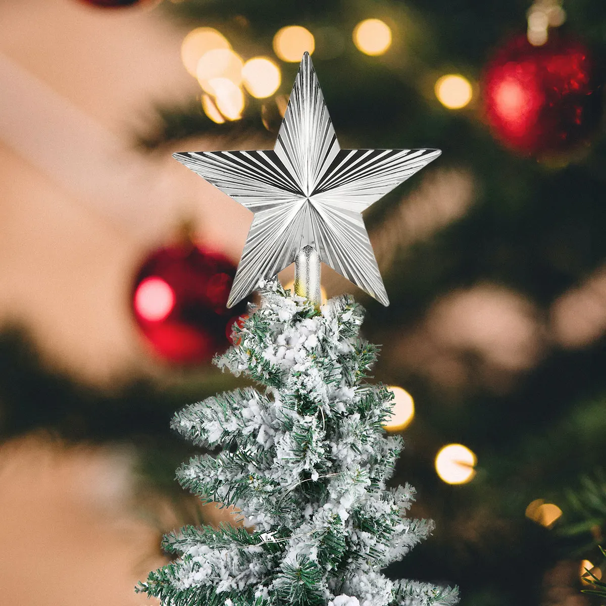 

2 Pcs Tree Topper 20cm Plastic Star Treetop Holiday Topper Decoration Vintage Pentagram Decor Holiday Festive Home Party