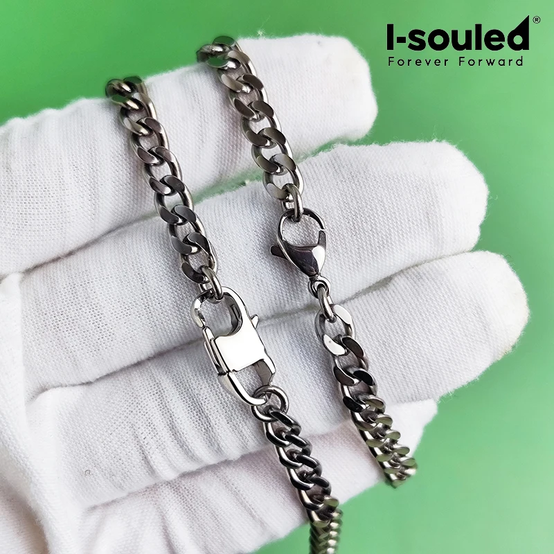 5.5mm True Titanium Necklace Men Women Hypoallergenic Nickel Free Chain