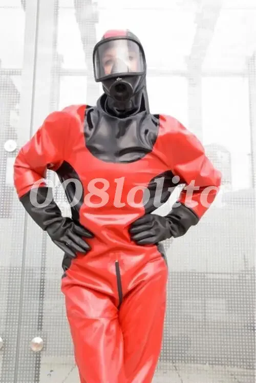 Latex Suit Rubber Cool Tights Bodysuit Firefighter Hot Sale Catsuit Size S-XXL