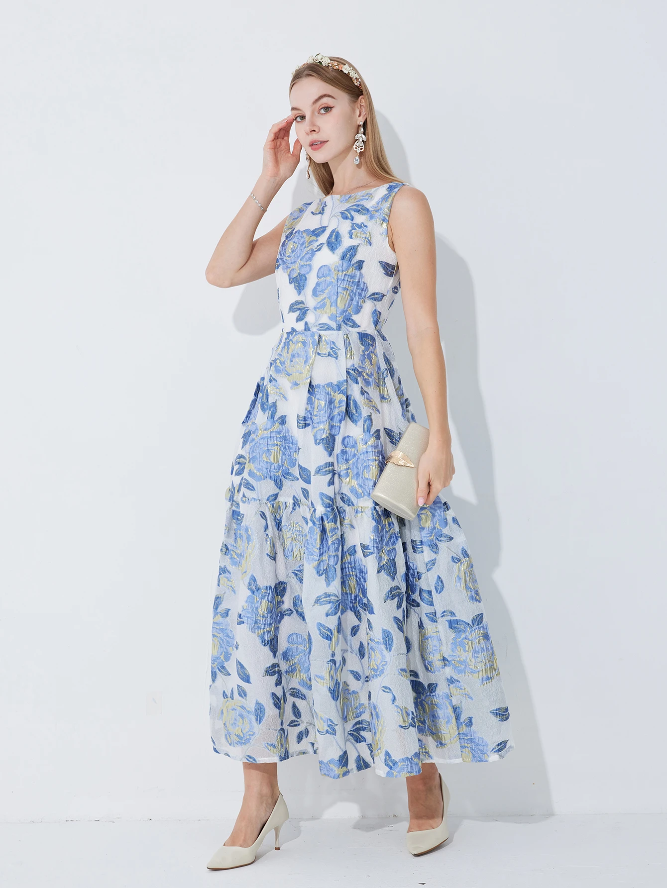 Devchata-花の刺繍が施されたエレガントで豪華なロングドレス,ノースリーブ,自由奔放に生きるスタイル,新しい夏のコレクション