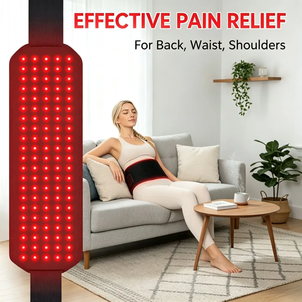 

Red＆Infrared 105 LEDs 850&660 nm Light Therapy Belt Pulsed Light Back Wrap Burn Fat Wrap Slimming Device Pain Relief Waist Pad