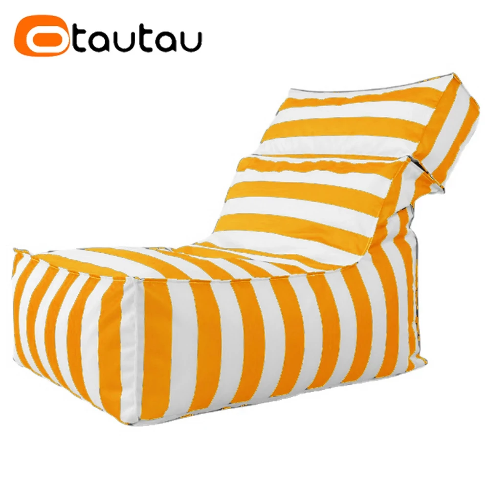 OTAUTAU Outdoor Chaise Lounge Pouf Cover Without Filler Swimming Pool Foating Puff Salon Beach Garden Sofa Bed Waterproof SF078