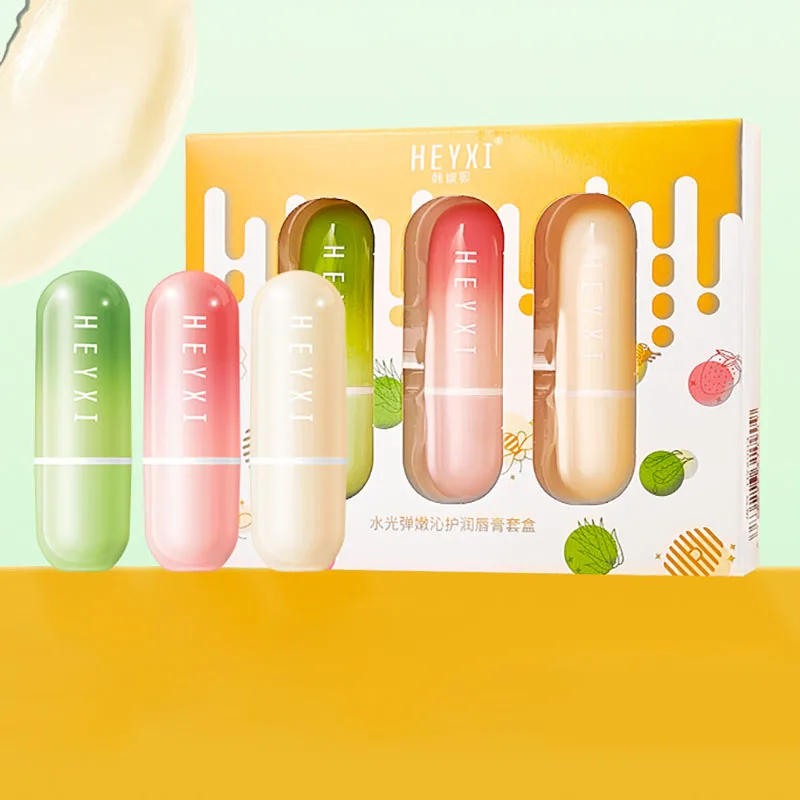 3PCS Temperature Color Changing Lip Balm Set Moisturizing Nourishing Hydrating Lip Care Kit