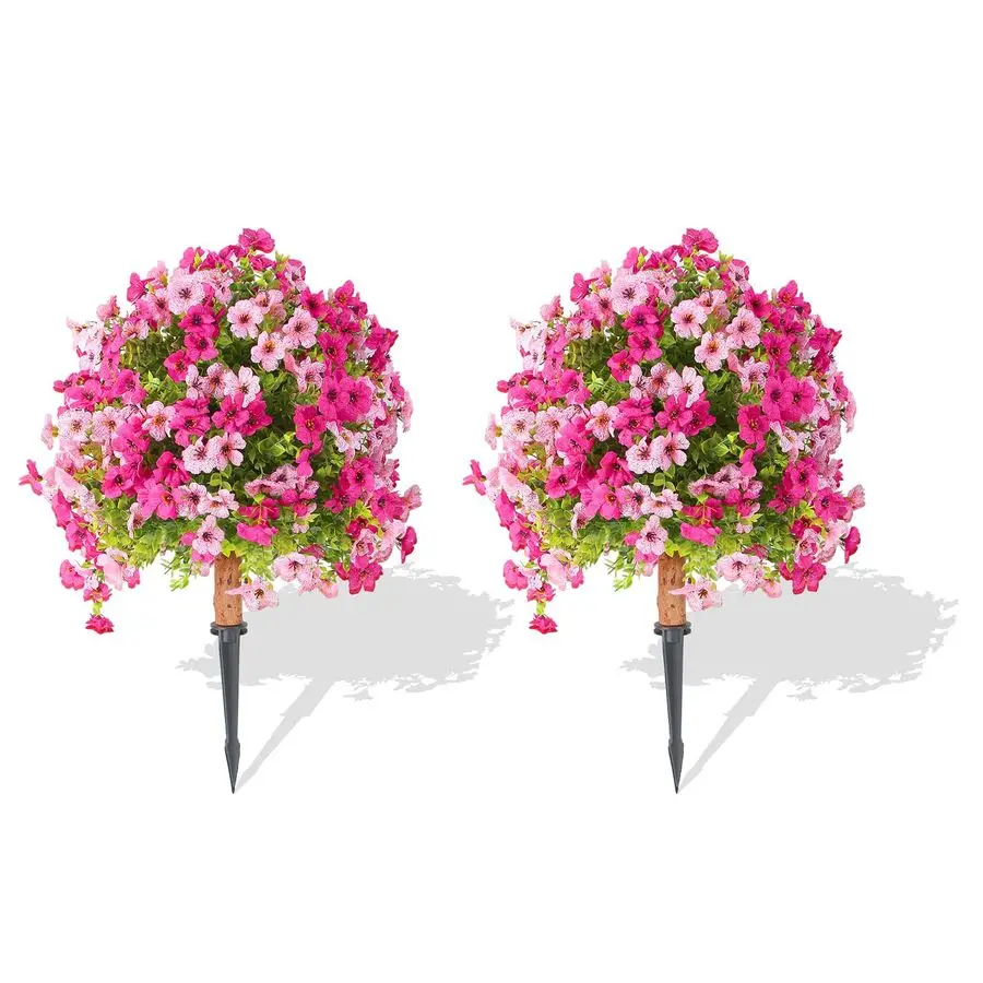 

Ваш декор для улицы: Устойчивые к УФ-излучению искусственные топиарии для патио и веранды, набор из 2 искусственных уличных растений, идеально подходят для входной зоны.