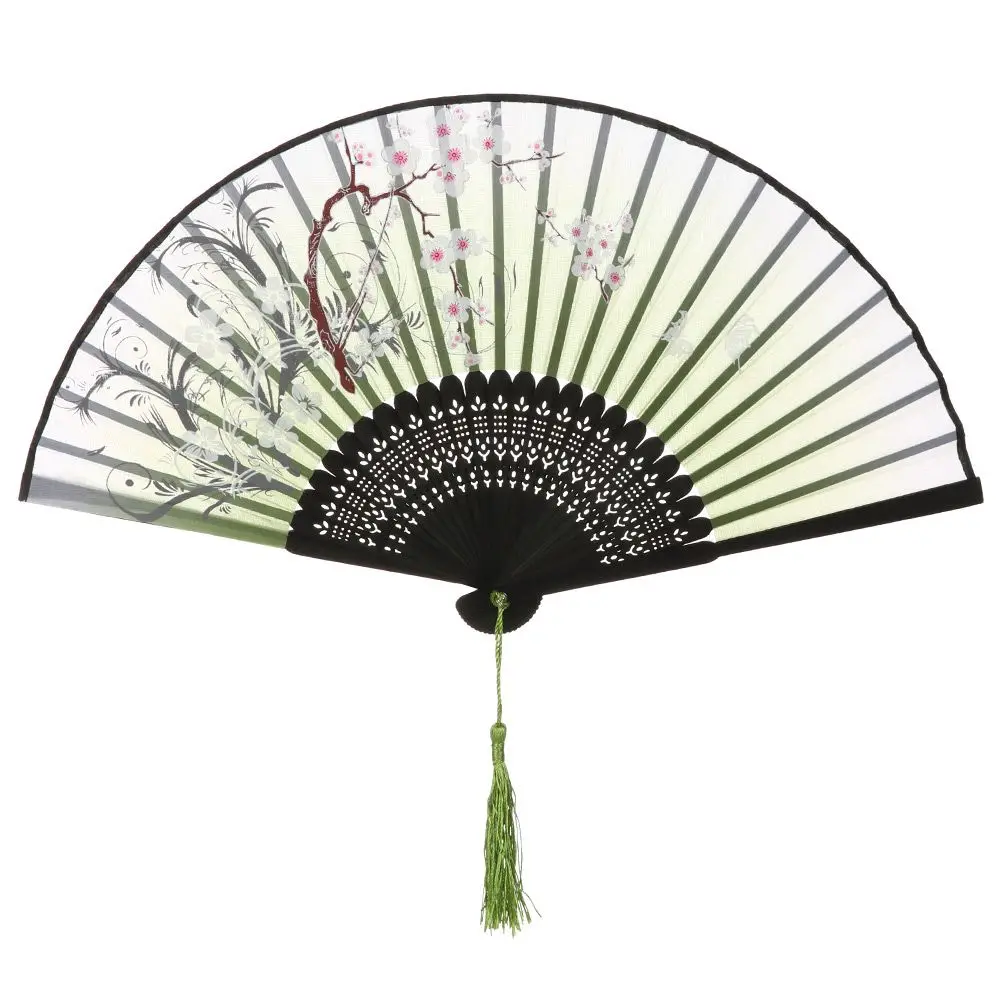 Gift Desktop Ornaments Elegent Home Decoration Bamboo Folding Fan Chinese Style Painting Handheld Fan Dance Performance Props