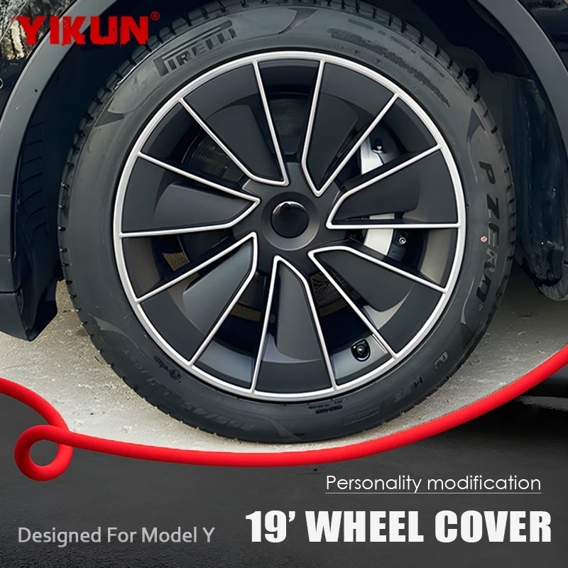 

4PCS Hub Cap 19 Inch For Tesla Model Y Automobile Hubcap Full Cover Performance Replacement Wheel Cap Car accessories 2018-2024