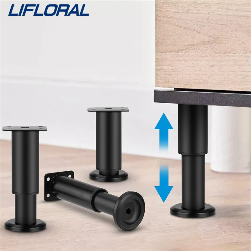 2pcs 12-20cm Telescopic Adjustable Bed Beam Support Foot Reinforced Furniture Leg Sofa Leg Bed Bottom Replacement Legs Furniture