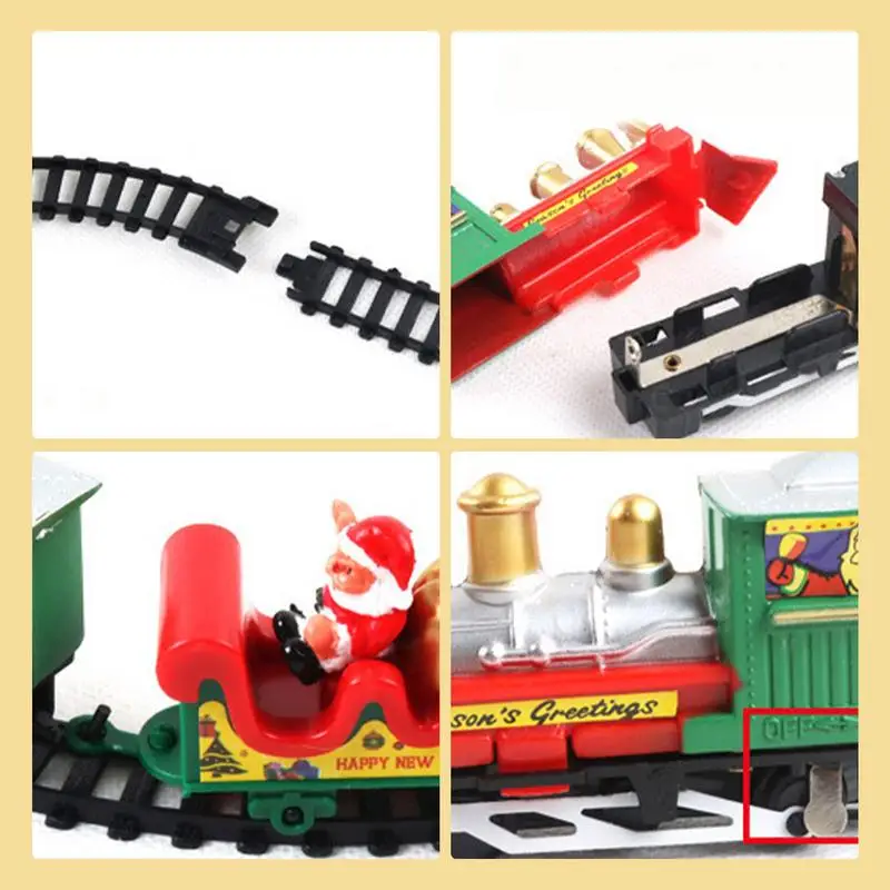 Juego de tren de juguete, kits de ferrocarril con motor con batería, juguetes educativos de montaje DIY, juguetes de construcción de automóviles de ferrocarril divertidos, regalos para niños