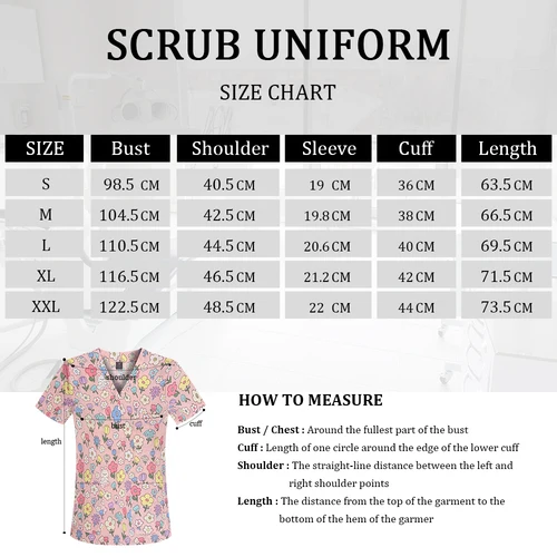 Imagen 2 del producto Uniforme veterinario de clínica de mascotas, camisetas de enfermería de manga corta, camiseta exfoliante cómoda para médicos, enfermeras, uniformes hospitalarios estampados