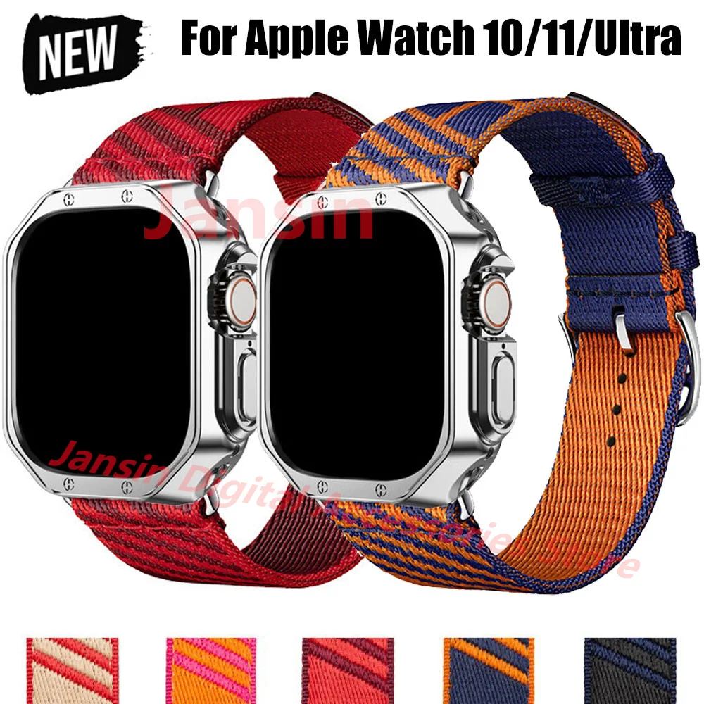 2in1 Case Strap For Apple Watch Series 10 11 46/42mm Ultra 49mm Soft TPU Case Band Iwatch9 8 7 38/40/41mm Protector Cover Correa