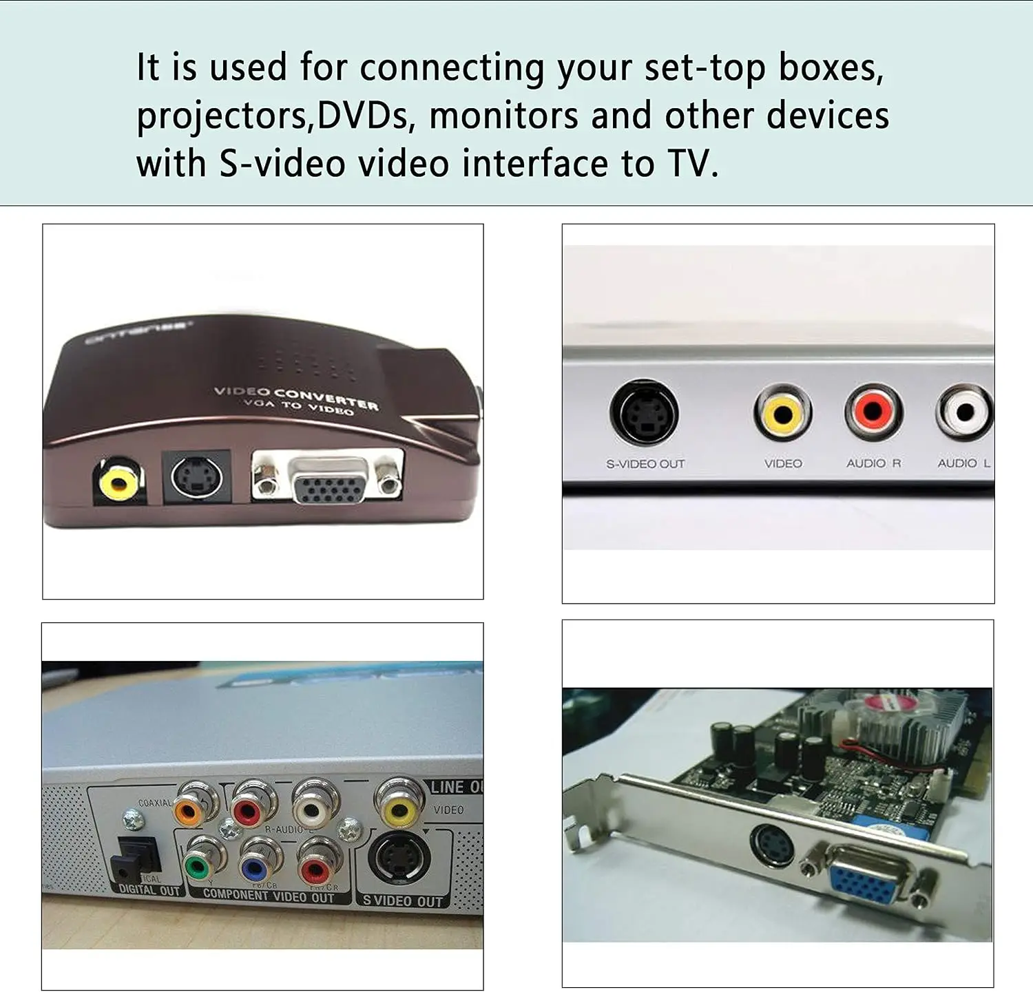 S-Video to 3 RCA Cable Extention Plug AV Audio Video Adapter SVideo Cord 4 PIN to AV Connection Cable for DVD PC TV Wire