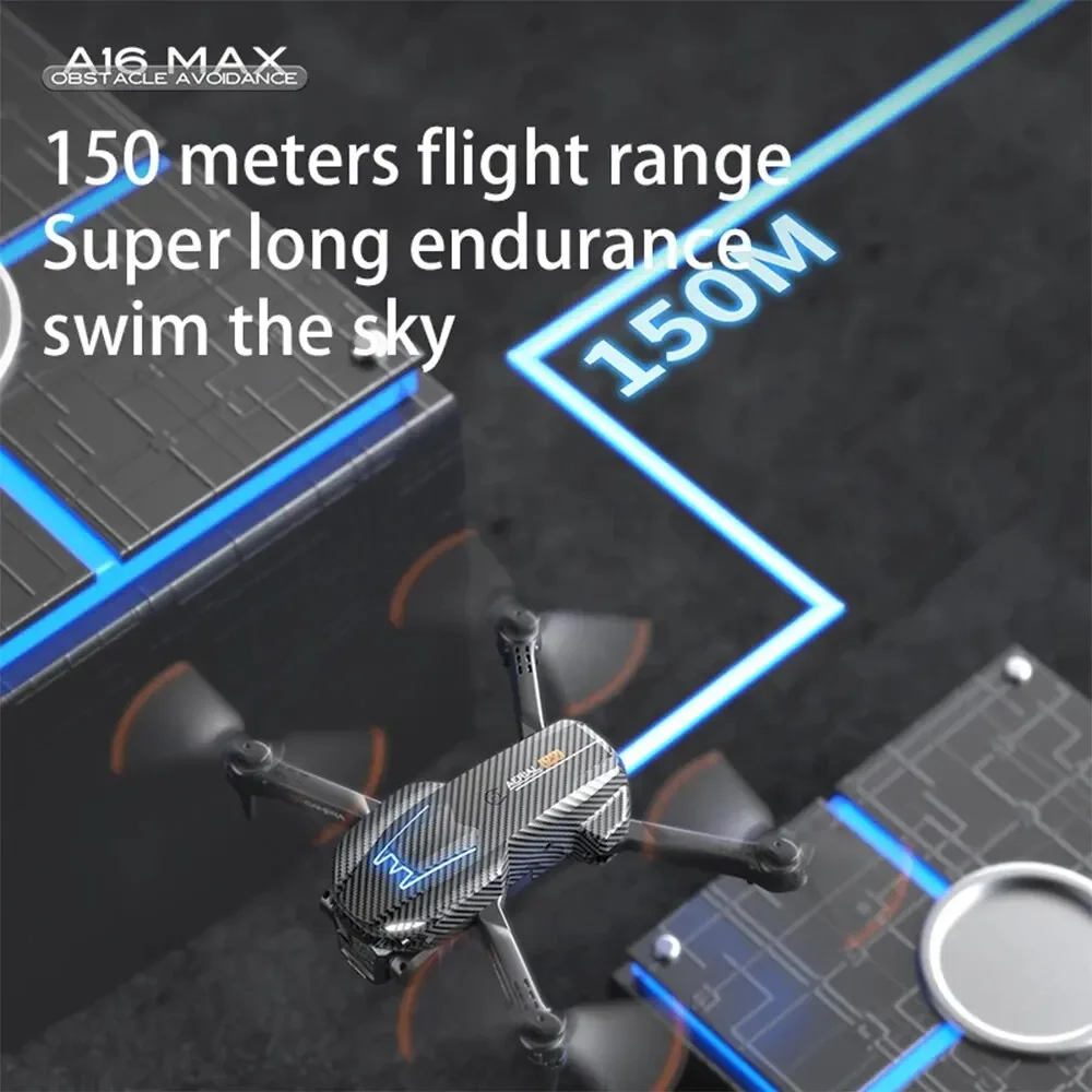 Motor sin escobillas A16 Max para Dron, dispositivo de fibra de carbono, UAV, cuatro ejes, 360 °, evitación de obstáculos, GPS, mosca inteligente