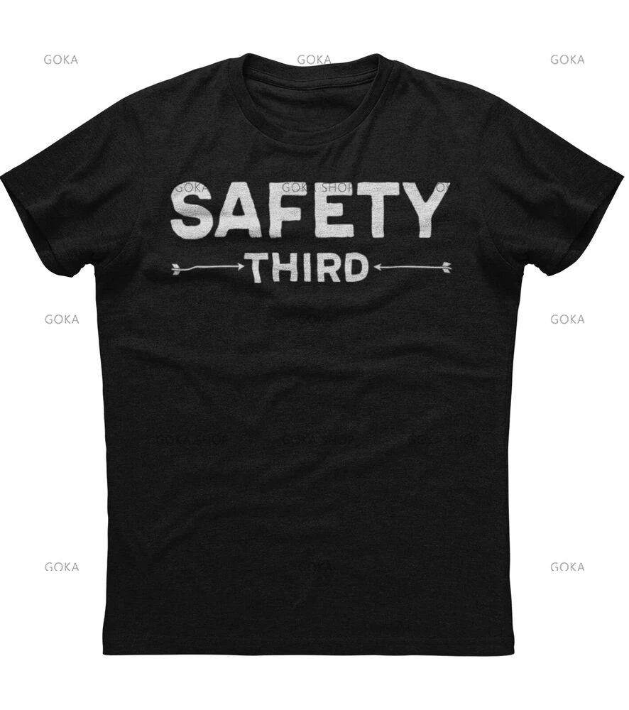 Safety Third Arrow Graphic T Shirts Mens Clothing New in Tops & Tees Cotton Women Printed T-shirt Y2K Clothes Cute Funny Tshirt